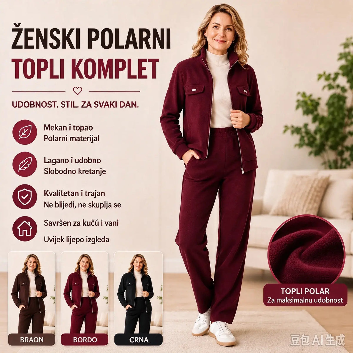 🔴💥【M-4XL】Žensko ležerno baršunasto odijelo s upadljivim elementima (sako + hlače)