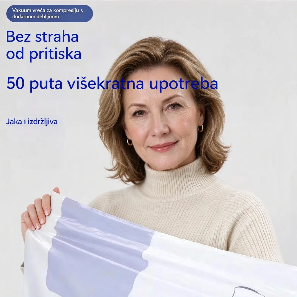 🧳【5 komada 59 KM】💨Velika kompresijska vakuumska vreća: ne treba pumpa, hermetička i savršena za uštedu prostora u koferima i kod kuće✈️