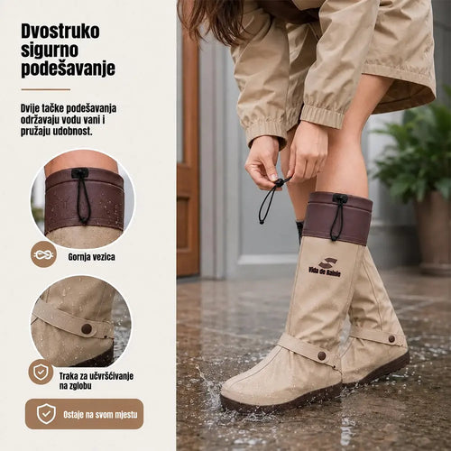 🔥🎁 Sklopive vodootporne navlake za visoke cipele: s protukliznim dizajnom i dvostrukim kopčanjem, ove navlake su posebno dizajnirane za svakodnevna putovanja na otvorenom i izlete po kiši.