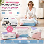 🧳【5 komada 59 KM】💨Velika kompresijska vakuumska vreća: ne treba pumpa, hermetička i savršena za uštedu prostora u koferima i kod kuće✈️