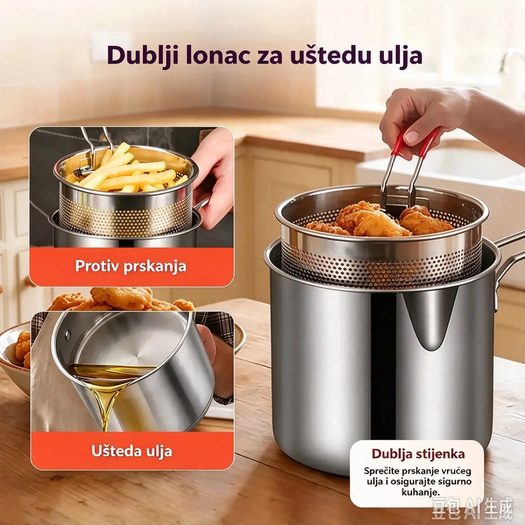 🔥【Privremeni popust od 50%】🎁 Multifunkcionalna friteza od nehrđajućeg čelika 304