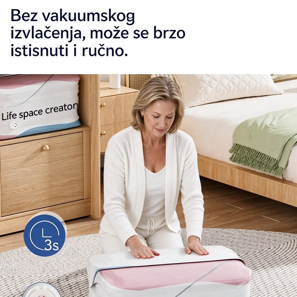 👕📦【5 komada 54 KM】Kompresijske vreće za skladištenje odjeće; nije potreban vakuum; ojačana konstrukcija.