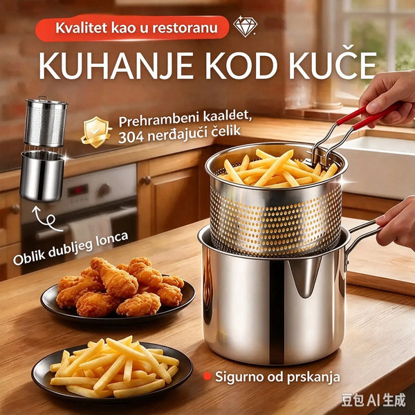 🔥【Privremeni popust od 50%】🎁 Multifunkcionalna friteza od nehrđajućeg čelika 304