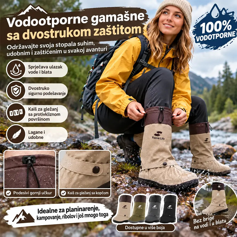 🔥🎁 Sklopive vodootporne navlake za visoke cipele: s protukliznim dizajnom i dvostrukim kopčanjem, ove navlake su posebno dizajnirane za svakodnevna putovanja na otvorenom i izlete po kiši.