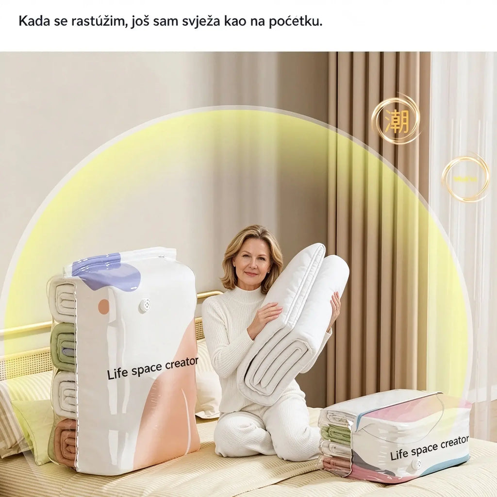👕📦【5 komada 54 KM】Kompresijske vreće za skladištenje odjeće; nije potreban vakuum; ojačana konstrukcija.
