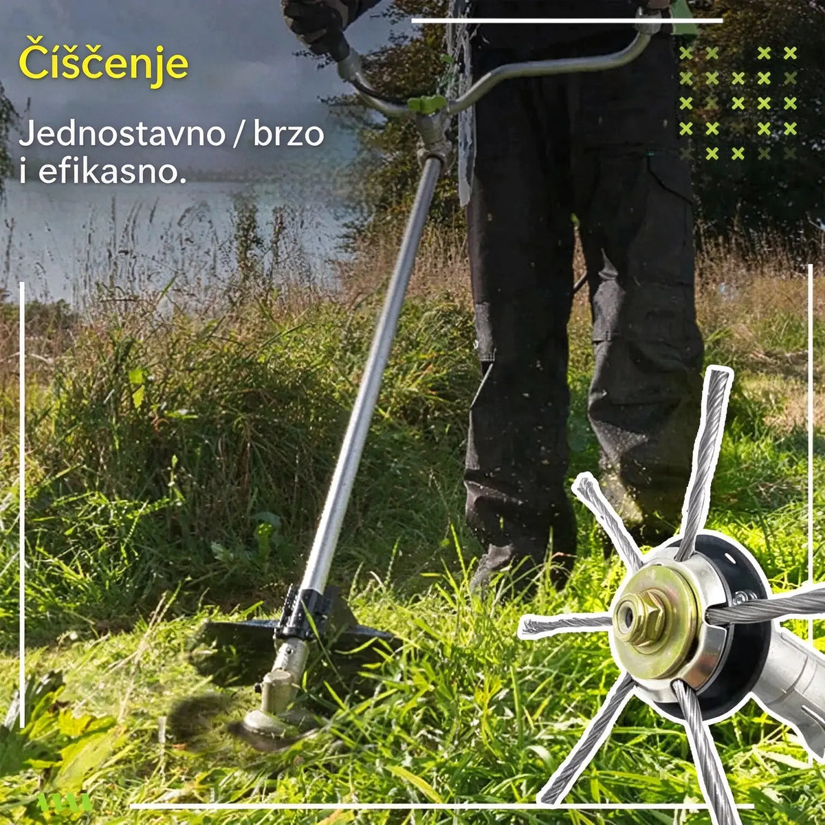 🔥✨【2 komada 52 KM】🔥 Zamjenjiva reznica za kosilicu/trimmer – čelična reznica za košenje trave🌿✂️⚙️