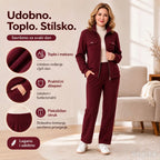 🔴💥【M-4XL】Žensko ležerno baršunasto odijelo s upadljivim elementima (sako + hlače)